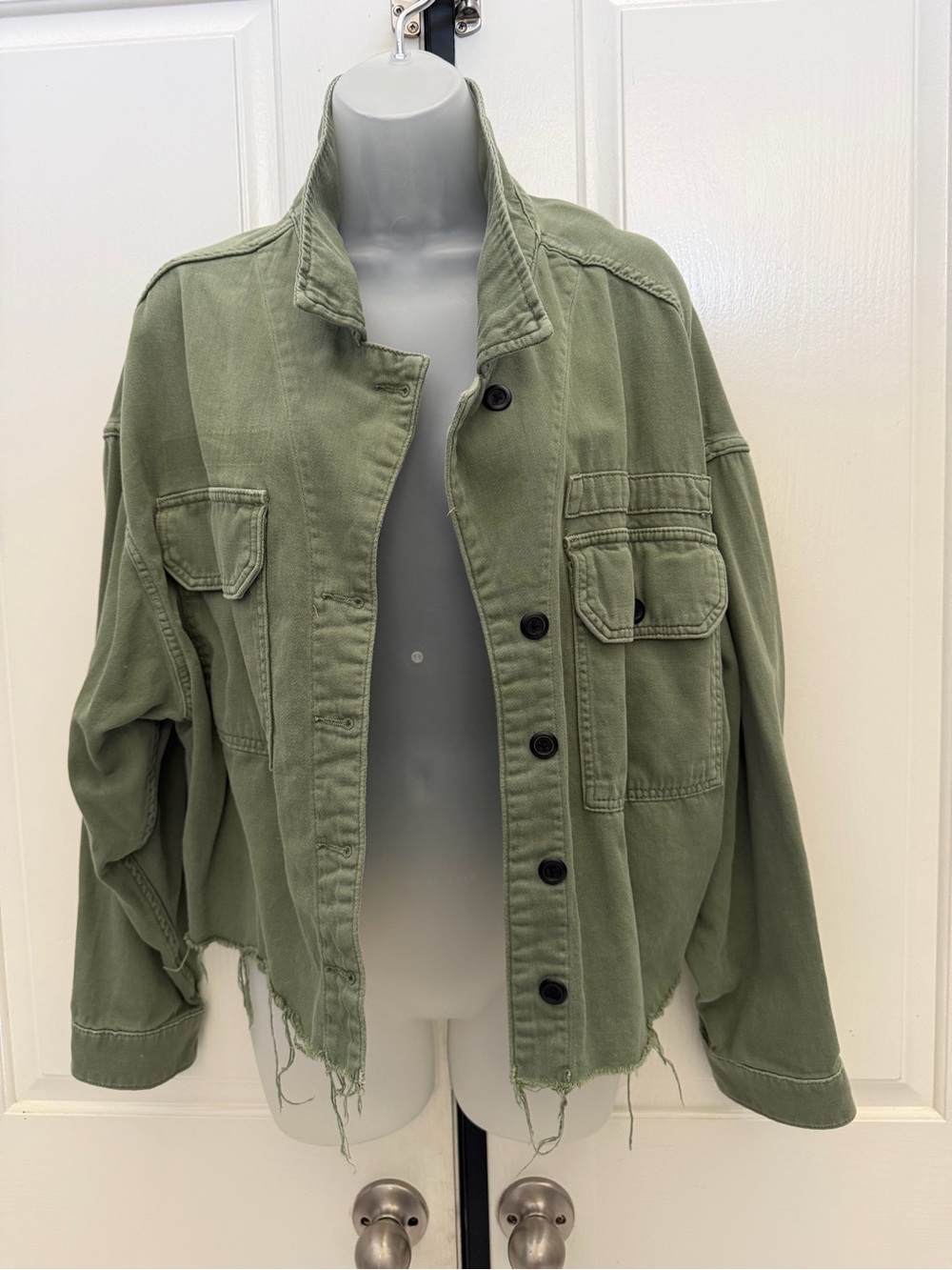 Allsaints Morten Olive Green Utility Shirt Jacket Sz M/L